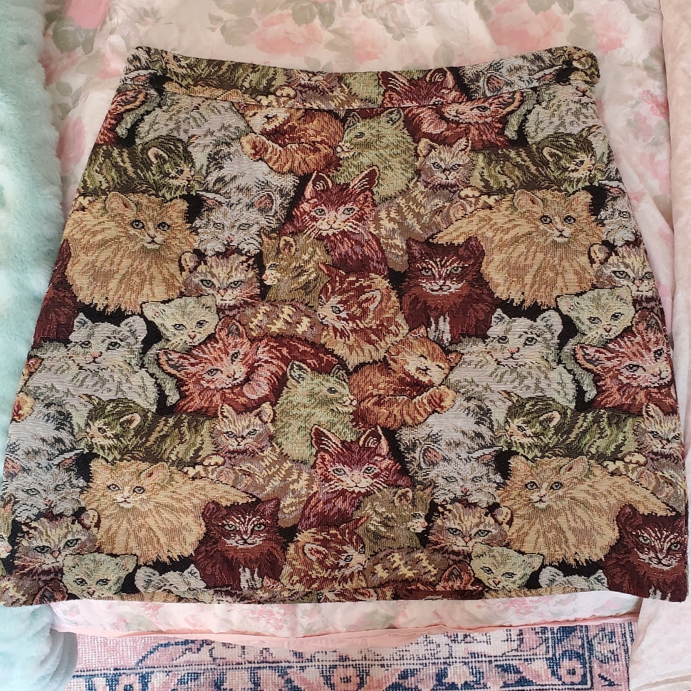 Rare! MANOUSH Cat Print Women's Skirt
